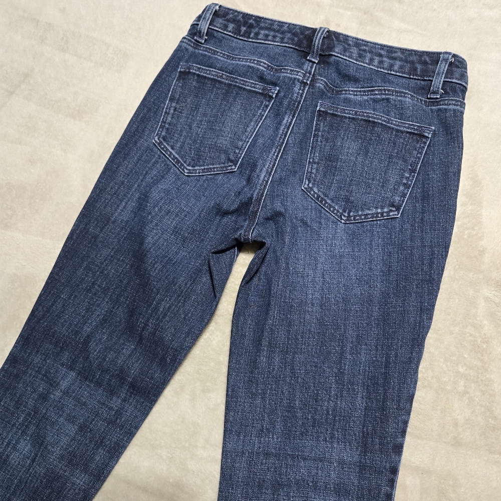 Talbots Dark Blue Straight Leg Jeans Womens Sz 4P(28) Florence Wash Blue Denim - Picture 2 of 9